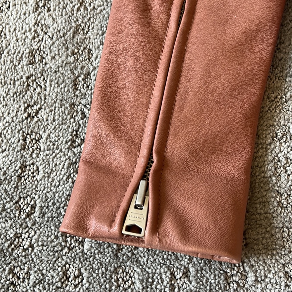 All Saints Dalby Leather Slim Fit Jacket - Picture 4 of 10